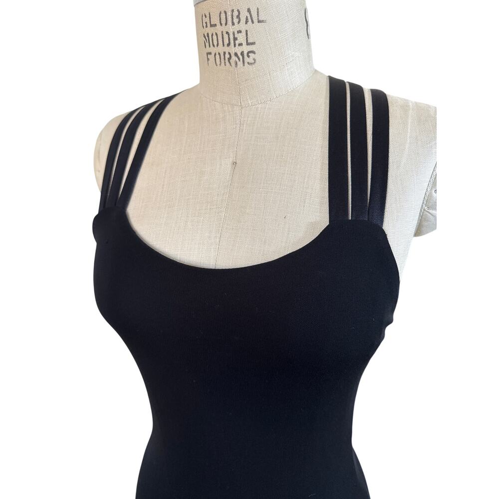 Vintage y2k Strappy Long Black Formal Fancy Dress Size 4 - Picture 5 of 7